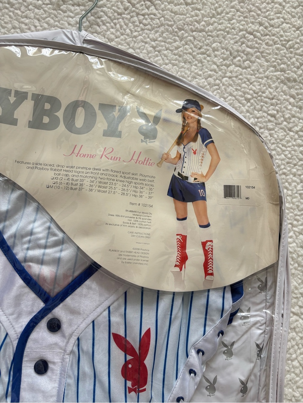 Vintage Playboy Home Run Hottie Costume Small Y2K Deadstock Baseball Bunny NWT
